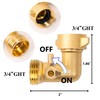Xiny Tool 90 Degree Garden Hose Adapter with Shut Off