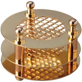 Como Life Incense Holder for Ashless Incense Altar Incense Burner Incense Burner Stick Resistant Residue Buddhist Tools Cleaning Easy Convenient Gold Diameter Approx. 2.0 x 1.4 inches (5 x 3.5 cm)