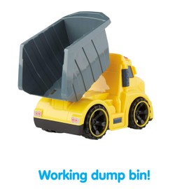 Kidoozie Lights N' Sounds Dump Truck, Friction Powered, Working Dump Bin for Ages 3+