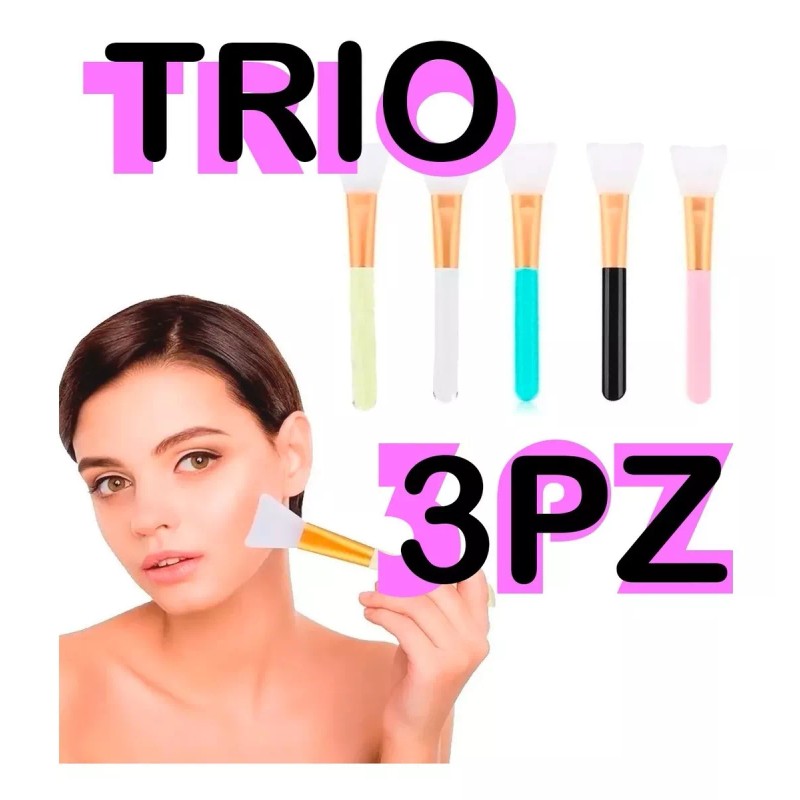 Veraly 3 Pinceles Faciales De Silicona Aplica Mascarillas Cremas