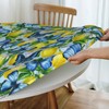 Famame Citrus Lemons Blue Butterfly Fitted Round Tablecloth Waterproof Table