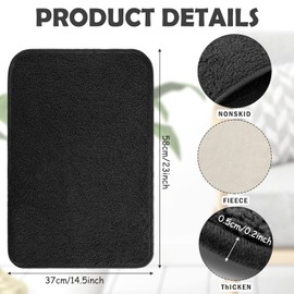 Frienda 2 Pieces Recliner Headrest Covers Sofa Headrest Protector Sherpa for Recliner Chair Couch Furniture Non Slip for Living Room(Black)