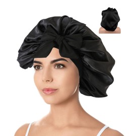 Sleeping Cap Simulation Wire Satin Hair Cap for Women, Satin Bonnet Adjustable Elastic Silk Bonnet, Hair Protection for the Night, Washing Makeup