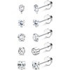 HAIAISO 5 Pairs G23 Titanium Earrings Studs for Women Hypoallergenic