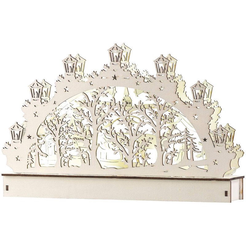 Britesta Wooden Light Arch Decoration with LED Light and Reindeer
