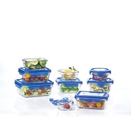 GlassLock 18 Piece Oven Safe Assortment Set, Blue