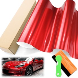 Super Gloss Metallic Soul Red Automotive Vinyl Wrap Car Vehicle Bubble Free Air Release 12"x60" (1FTx5FT)