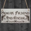 RED OCEAN Speak Friend And Enter Wooden Hanging Man Cave