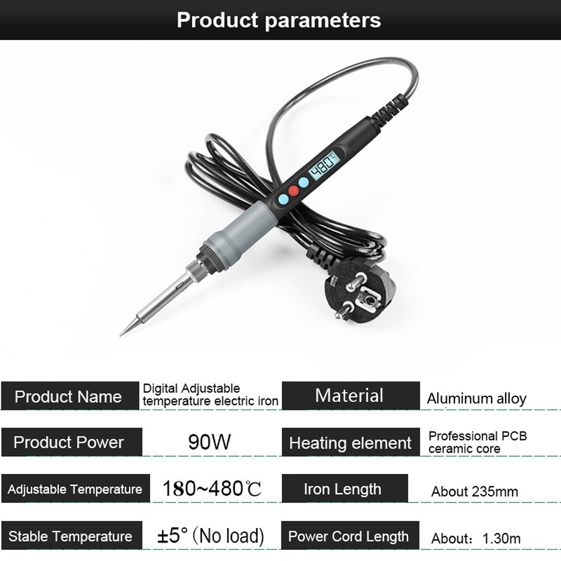 HANDSKIT 90W Constant Temperature Electric Soldering Iron 180~480℃ Temperature Adjustable