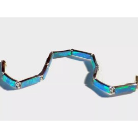 Raphaelos Owhyhee Blue Tennis Bracelet Fire Opal 950 Sterling Silver Jewelry Chain