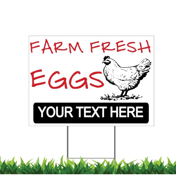 Farm Fresh Eggs for Sale (FFE-02) with Your Text 12x18
