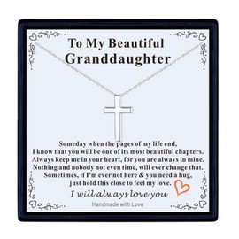 Cross Necklaces for Women No Tarnish,Silver Cross Chain Dainty Necklace for Granddaughter