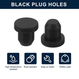 sourcing map 16 Pieces Black Rubber Stopper, 6.5mm Plug Holes for 6-6.3mm/0.24-0.25" Hole