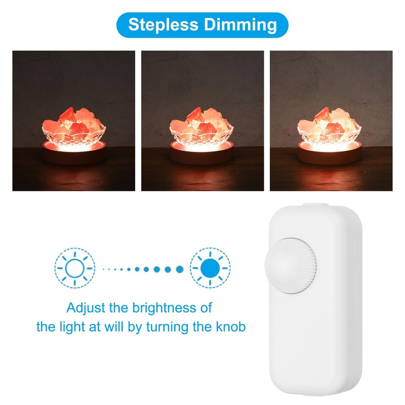PATIKIL Inline Lamp Switch, 2pcs Rotary Dimmer LED Light Controller