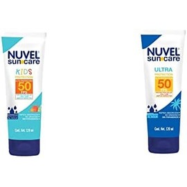 Nuvel SunCare Protector Solar Kids para Cara y Cuerpo, 50 FPS con Amplio Espectro, Resistente al Agua  SunCare Protector Solar para Cara y Cuerpo, 50
