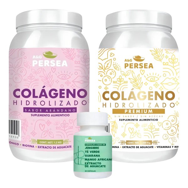A&G PERSEA Pack 2 Colágeno Hidrolizado sabor Arándano y Premium