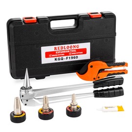 REDLOONG PEX Expansion Tool Kit, Manual PEX-A Expansion Tool with 1/2", 3/4", 1" Expander Heads, Compatible with Uponor ProPEX, ASTM F1960 Standard – Includes Pipe Cutting Tool for Radiant Heating