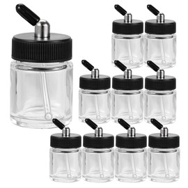 OPHIR 10x 22CC Glass Airbrush Bottle Set for Single-Action Siphon Airbrush