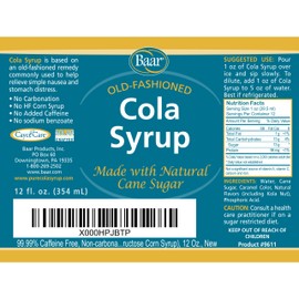 Caffeine Free, Non-carbonated Cola Syrup with Pure Cane Sugar (No High Fructose Corn Syrup), 12 Oz.