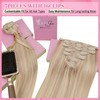 YoungSee Clip in Hair Extensions Real Human Hair Blonde Highlight