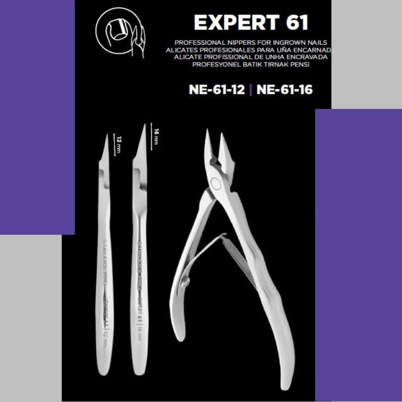 STALEKS PRO Professional Ingrown Nail Clippers 16mm Special Pedicure Stainless