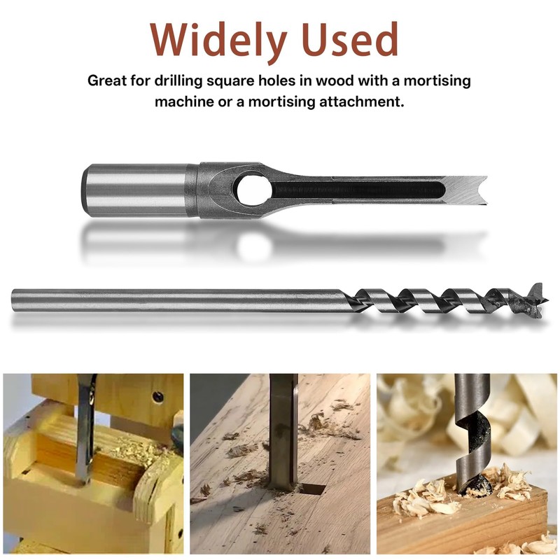 kimllier 7Pcs Square Hole Drill Bit, Stainless Steel Sharp Durable