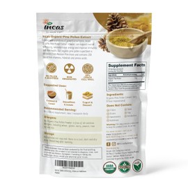 INCAS 100% USDA Organic Pine Pollen Powder (6 Ounces) Non GMO Verified 99% Cracked Cell Wall, Wild HARVESTED, Non-Irradiated, Boosts Energy & Immune Support, No Fillers or Additives