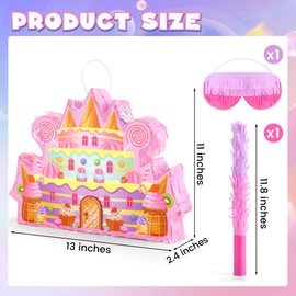 VWAERR Christmas Candyland Pinata with Blindfold Stick Fillable for Candy and Treats Pinata Christmas Hanging Mexican Birthday Party Games Decorations