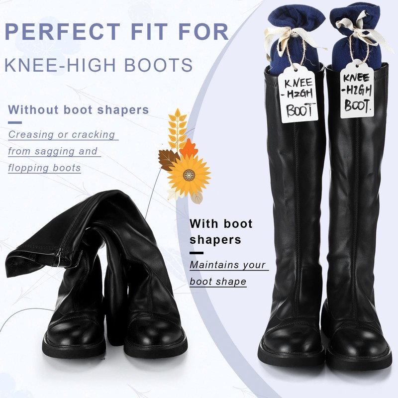 Maiteenly 2 Pairs Boot Shaper Stands with 8 Labels Cotton