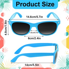 NEBURORA 6 Pack Light Blue Neon Sunglasses Bulk Retro Colorful Party Glasses for Adult Men Women Birthday Wedding Summer Beach Pool Party Supplies