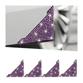 Norkmdi Bling Car Door Corner Edge Guard, 4PCS Anti-Collision Crystal Rhinestone Vehicle Door Edge Bumper Protector Sticker, Automotive Decorative Accessories, Universal for SUV Truck Sedan (Pink)