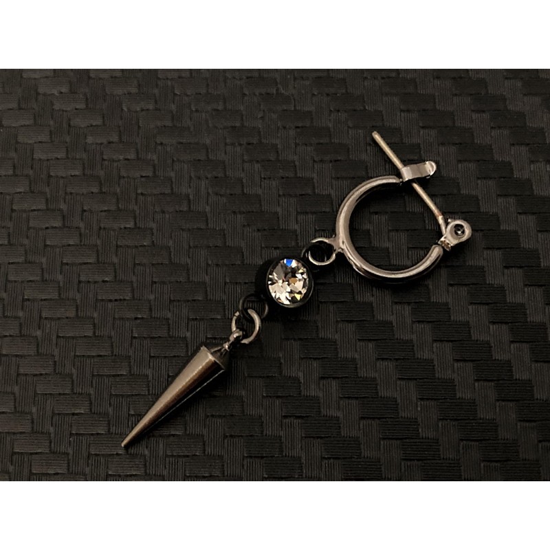 Akusetia Titanium Ring Earrings, Hoop Earrings, Metal Black, Black, Simple,