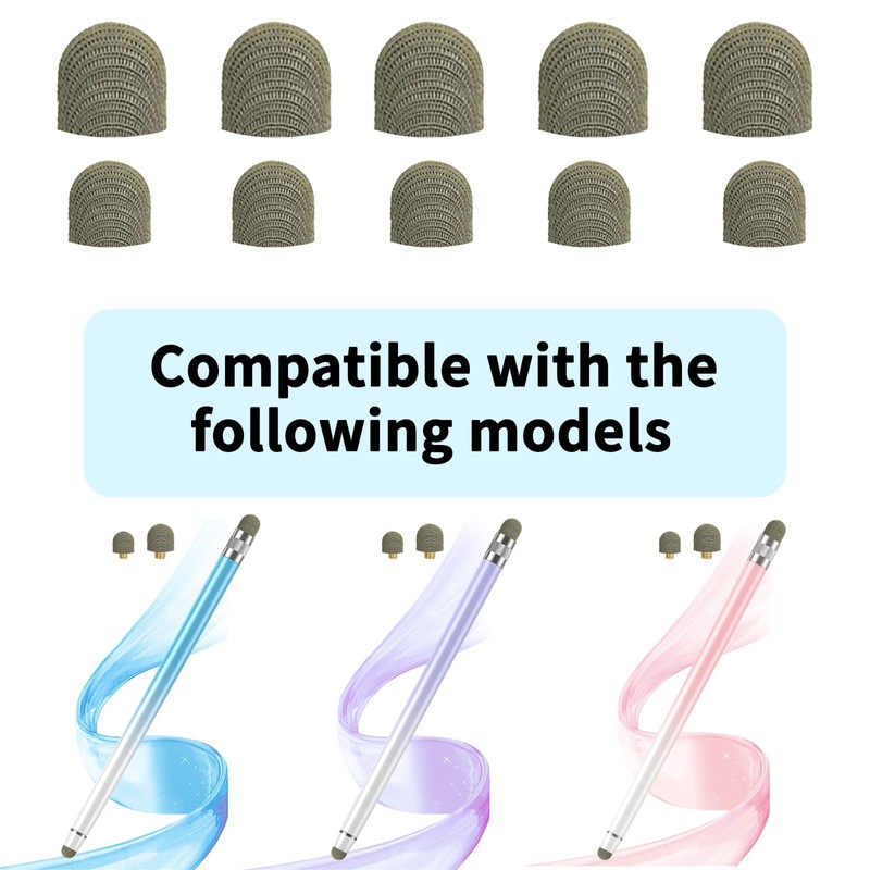 Bopomofo Replacement Fiber Mesh Tips for Stylus Pens - 10