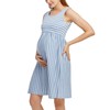 Ecavus Womens Maternity Tank Dress Stripe Color Block Sleeveless Knee