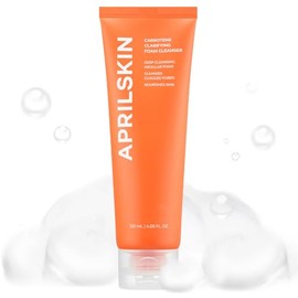 APRILSKIN - Carrotene Limpiador de espuma clarificante | Piel grasosa, sensible y propensa al acné | Limpieza profunda con BHA y control...