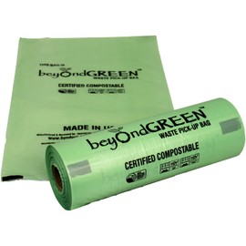 beyondGREEN Dog Poop Waste Park Dispenser - 200 Bag Roll - 8" x 13" - 400 Plant-Based Bags Included