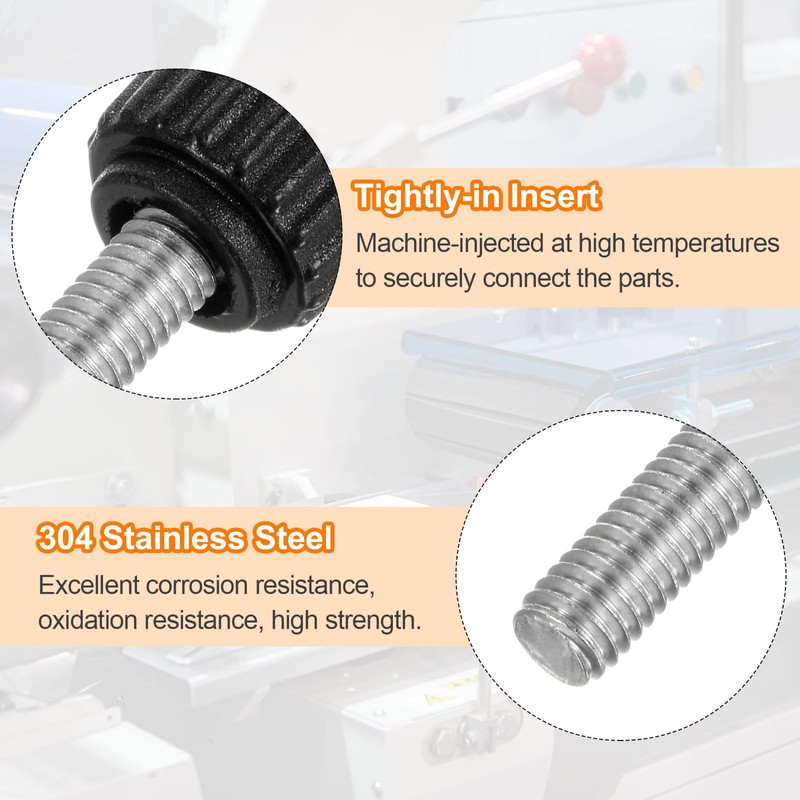 sourcing map 20pcs Knurled Clamping Knobs Thumb Screws M6 x