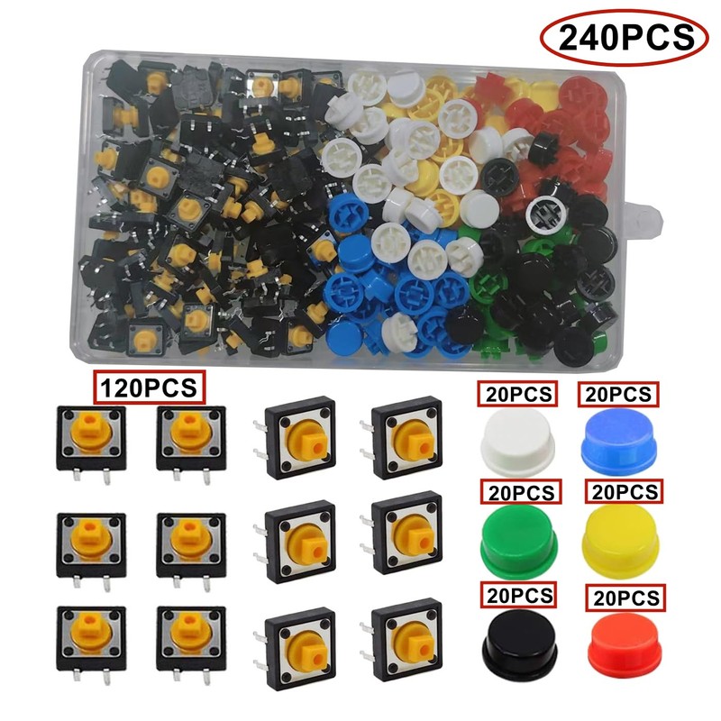 HUAZIZ Momentary Tactile Push Button, Micro Momentary Push Button Switches