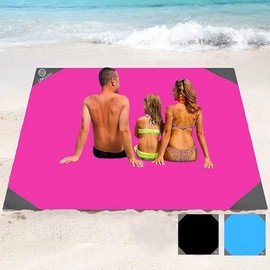 The Life Hacker Travel Mat Camping Beach Hiking Garden Blanket Large 2x2m XL Waterproof Sand Free Compact UK (Pink)