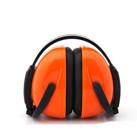 Noise-prevention construction site headset-type earplugs foldable high-end orange 2ea
