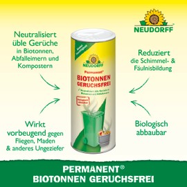 Neudorff Permanent Organic Bin Odour-Free - Neutralises Bad Odours and Reduces Mould Formation in Organic Bins, Biodegradable, 500 g