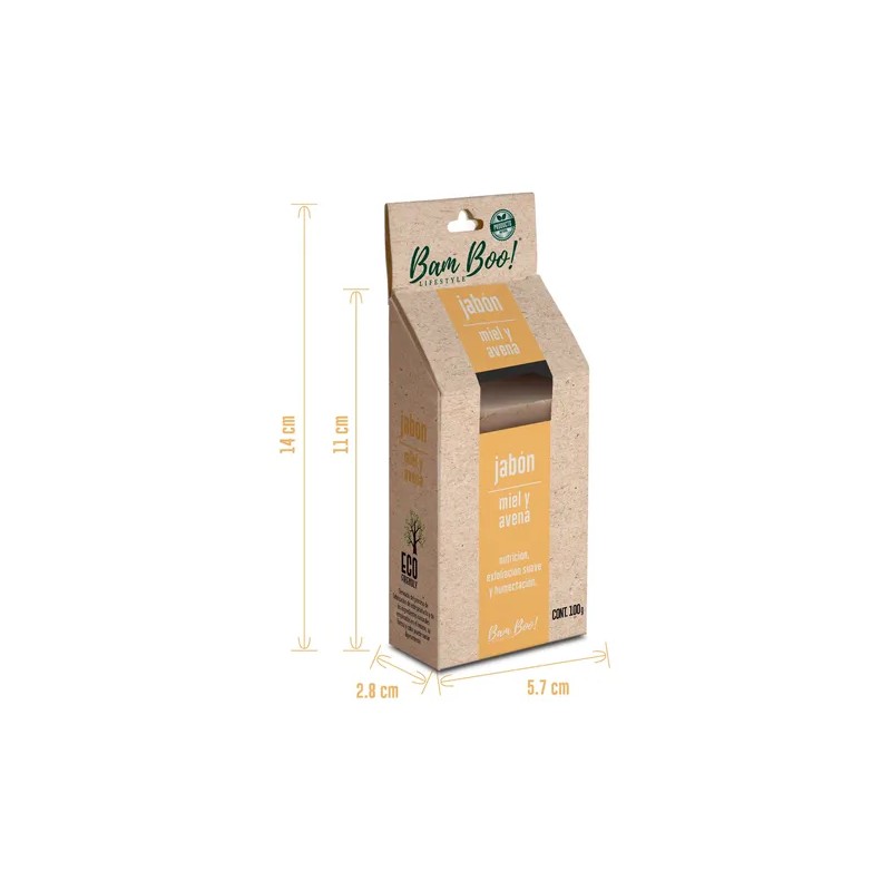 100 Pack Jabón Artesanal Natural Miel Avena 100 G Bam