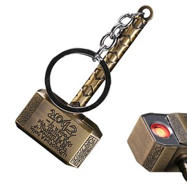 DKLIMA Cool Metal Vintage Lighter,Windproof Touch Side Slip Ignition,Rechargeable USB Electronic Lighter for Men & Women,Keychain Accessories (Bronze)