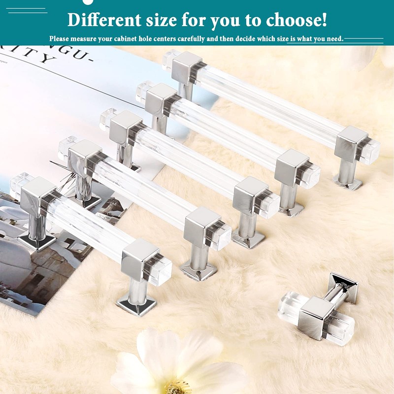 Orger Acrylic Cabinet Handles 5 Pack Modern Cabinet Hardware Drawer