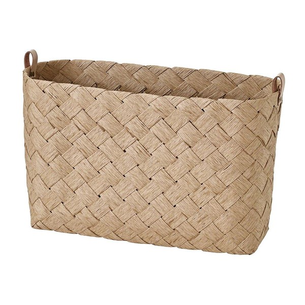 SPICE OF LIFE ALLZ1130 Nordic Paper Basket, Northern Europe, Birch Style, Deep Oval Storage, 16.9 x 6.3 x 10.2 inches (43 x 16 x 26 cm)