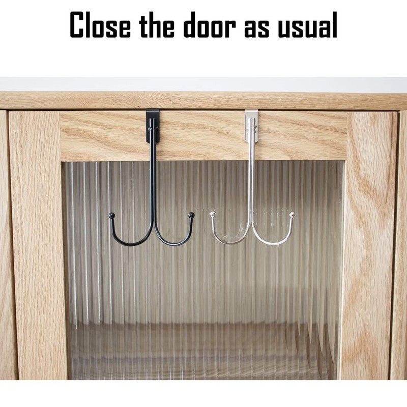 SayHi2U Over-The-Door Double Hanger Hook, Durable Metal Organizer for Hanging