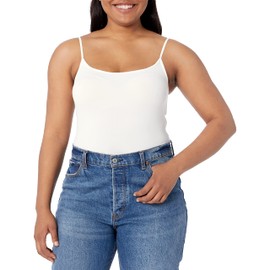 Sugar Lips womens Seamless Basic Tank Top Cami Shirt, Ivory, One Size US