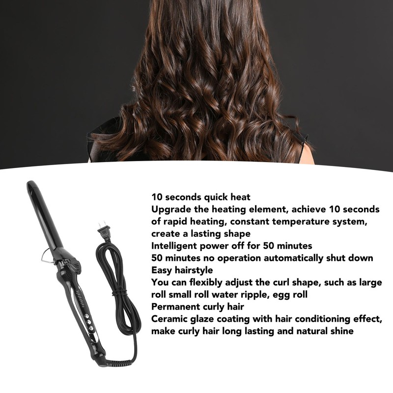 Curling Iron Adjustable Temperature Hair Curler Wand With Ceramic Coating