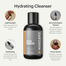 MANSCAPED Champ Para Barba Ultrapremium, Limpiador Hidratante Con Aceites Esenciales De Eucalipto, Romero Y Lavanda, Champ Hidratante Para Barba,...  