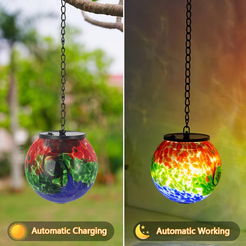 VEWOGIFT Solar Hanging Lanterns Outdoor Waterproof